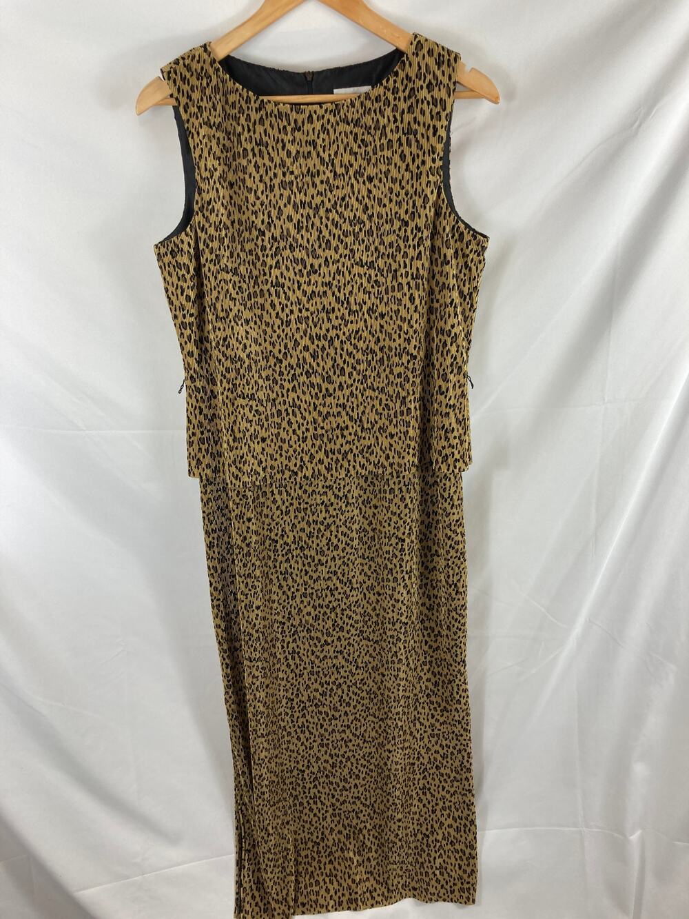 Scarlett Vintage Animal Print Pleated Maxi Dress size 11/12
